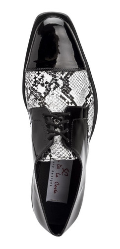 Imagen 5 de 5 de Zapatos Hombre Vestir Combinados Reptil Charol Moda Import