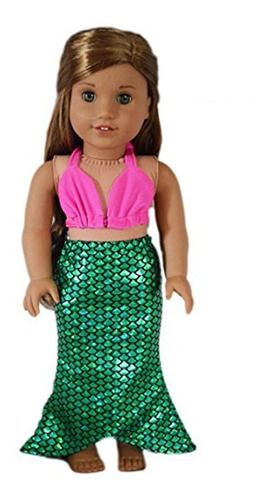 Traje De Baño Mermaid Para Amercan Girl Dolls