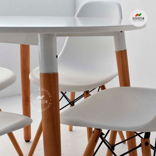 Imagen 3 de 9 de Juego De Comedor Mesa 90 Cm + 4 Sillas Eames