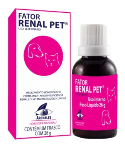 Fator Renal Pet 26g - Arenales - Homeopático Cães E Gatos