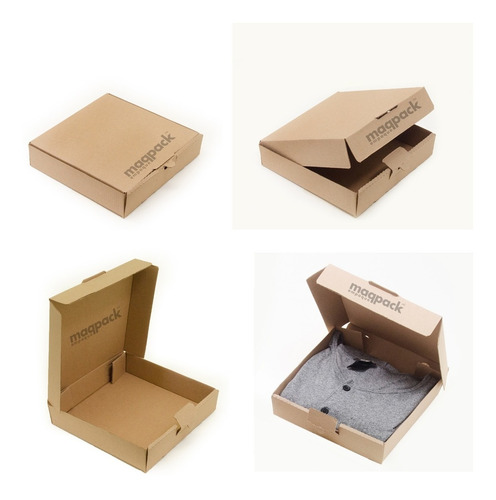100 Cajas Pizza 18x18x4.5cms Carton Microcorrugado Kraft