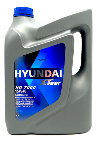 Aceite Motor Hyundai Xteer 15w40 Hd 7000 6 Litros Sintético 