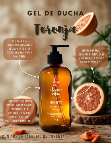 Oleum Vitae Gel D Ducha Cn Aceite Esencial De Toronja 250 Gr
