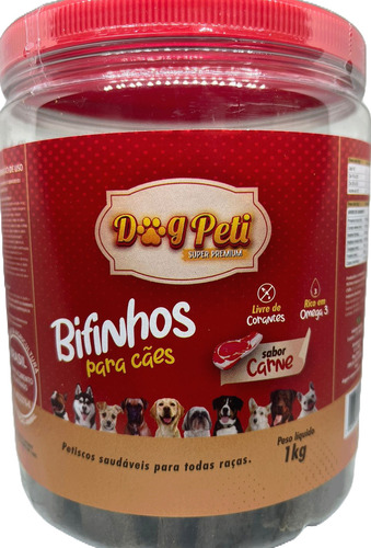 Dog Peti Super Premium bifinho para cães 1kg carne