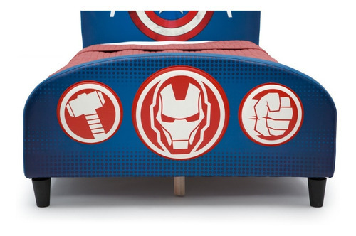 Cama temática Delta Children Avengers individual color azul fabricada en plástico