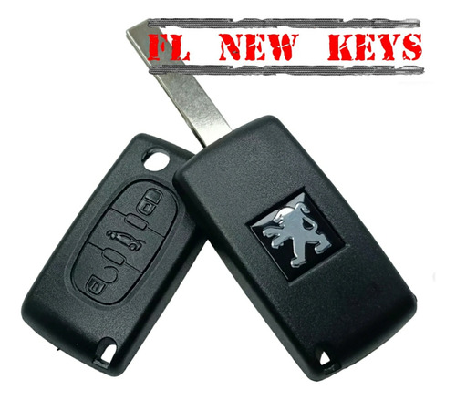 Carcasa Llave Peugeot 207 307 308 407 408 3 B Con Pila