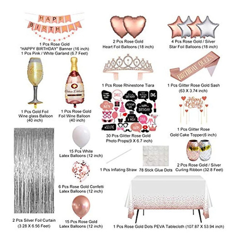 Kit De Decoración De Fiesta De Cumpleaños Para Mujeres