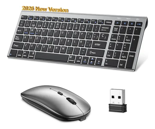 Kit Teclado y Mouse Inalámbrico | Recargable, Slim y Multidispositivo