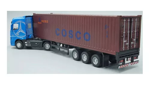 Miniatura Carreta Mercedes Benz Container Escala 1:50 Maersk