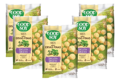 Kit 5 Goodsoy Snacks Ervas Finas 25g