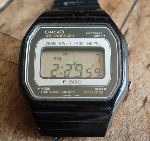 Casio F-500 Chronograph Antiguo Retro Japones Reloj 7218swt