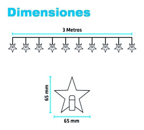 Imagen 3 de 9 de Luces Led Guirnalda Estrellas X 20 Cálida Enchufe Navidad