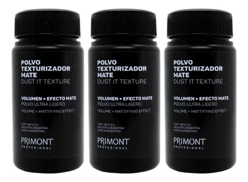 Kit X3 Polvo Texturizador Mate Dust It Volumen Primont 