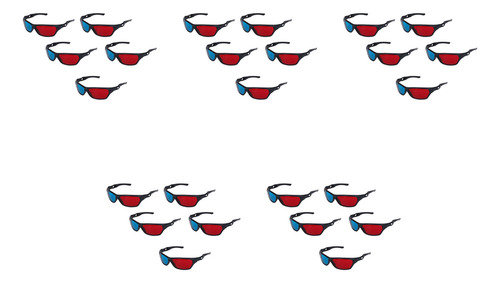 Gafas De Visión 3d Anaglifas Dimensionales Rojas Y Azules, 2