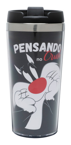 Imagem 1 de 4 de Copo Viagem Looney Tunes Frajola 450ml Urban 43380