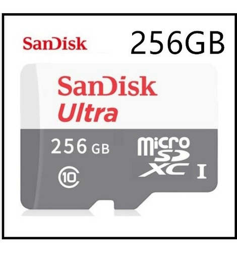Imagem 1 de 4 de Cartão De Memória Microsd 256gb Ultra (sandisk) + Adaptador