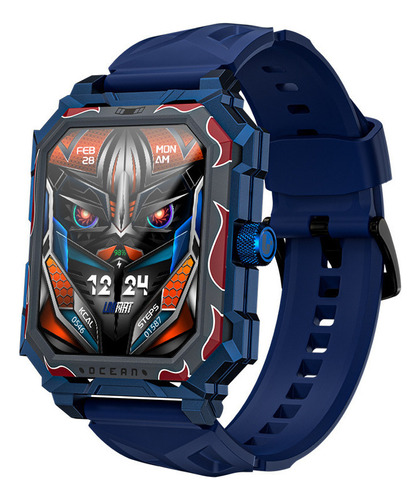 Reloj inteligente militar para hombre (respuesta/llamada), color azul 1