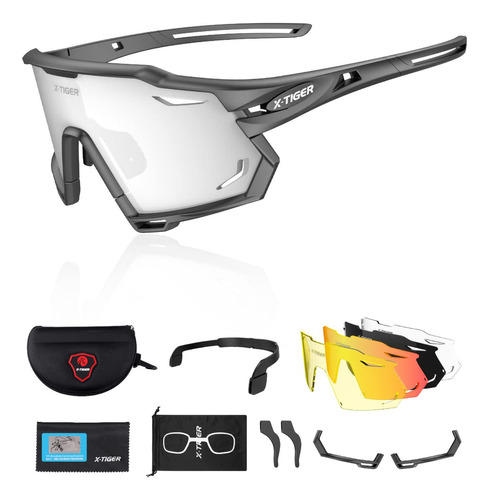 X-tiger Gafas De Ciclismo Polarizadas Con 5 Lentes Intercam.