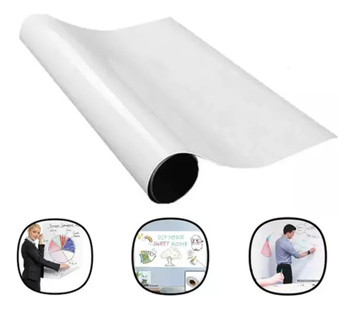 Pizarra Autoadhesiva Vinilo 45x200cm + Fibrón Blanco