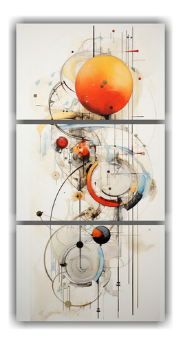 120x240cm Set 3 Cuadros Acuarela Actuales Canvas Abstrato Ac