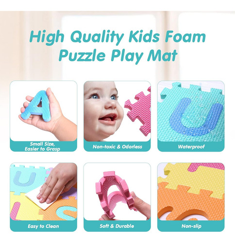 Abc Foam Puzzle Play Mat For Kids Biddler - (36pcs) Interloc