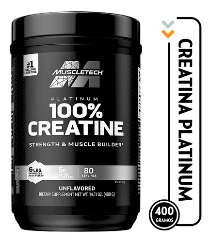 Creatina Monohidratada Platinum 100% De Muscletech (400 Gr) Sin Sabor