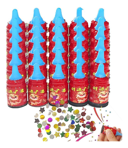 30 Cañon Confeti Mini Mano Colorido Forma Biberon Para Boda