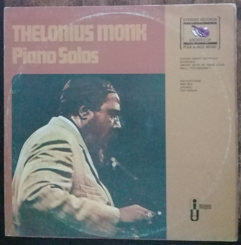 Lp Vinil (nm) Thelonius Monk Piano Solos Ed Br 1982 Imagem