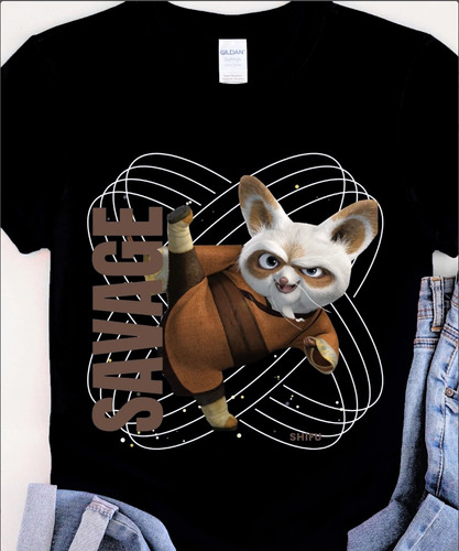 Polera Unisex Kung Fu Panda Shifu Algodon Estampado