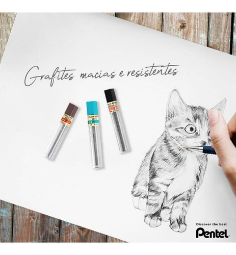 Grafite Preto Pentel Hi-polymer 0.5mm Hb - Com 24 Minas