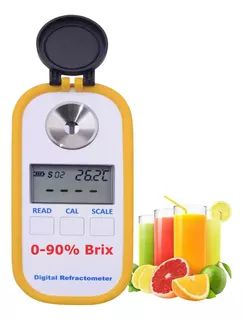 Refractómetro Digital 0-90% Brix Jugos Jarabe Miel Cerveza