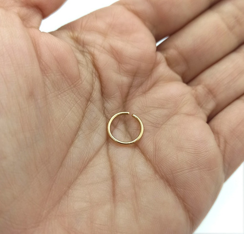 Imagen 2 de 3 de Aro Argollita Para Nariz De Oro 18k 10mm 0,4gr