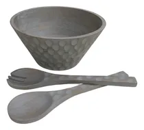 Comprar Ensaladera Madera Mango Tazon Para Servir Do Utensilio