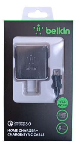 Cargador Celular Belkin Micro Usb 3.0 Qualcom Carga Rapida