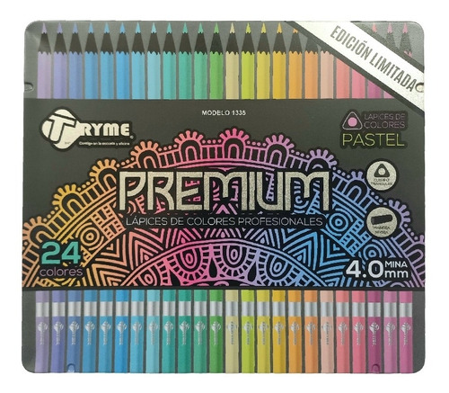 24 Lapices De Colores Pastel Edicion Premium Tryme Dibujo