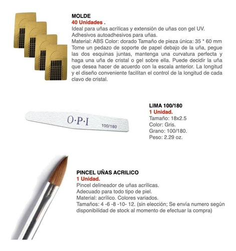 Imagen 3 de 10 de Kit Uñas Esculpidas Acrílico Combo Cuvage Completo Molde