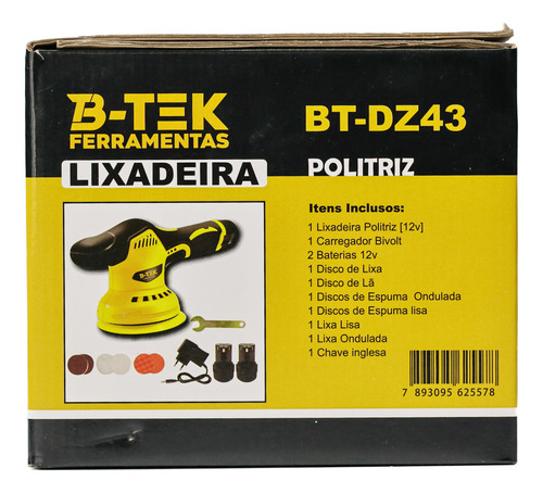 Politriz Automotiva Roto Orbital Sem Fio 12v B-tek Bt-dz43