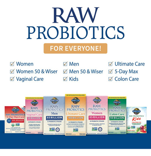 Probiótico Garden Of Life Raw Men Com Mais De 50 90 Cápsulas