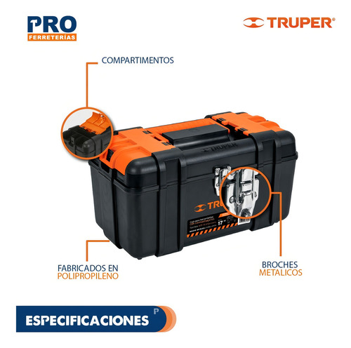 Caja De Herramientas 17 Pulgadas Con Charola Y Compartimient