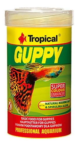 Alimento de peces Tropical Guppy super color escamas lebistes 20g