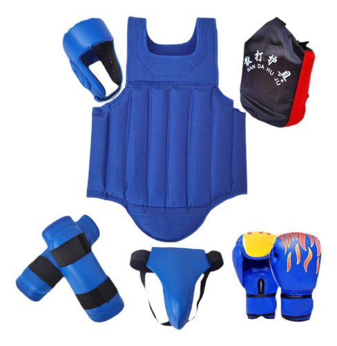 Sanda Gear Set Equipo De Protección De Color Azul L