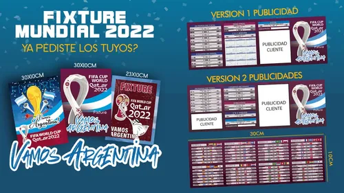 Fixture Mundial Qatar 2022 + Calendario + Publicidad X 120
