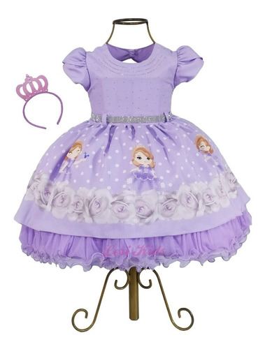 Imagem 1 de 2 de Vestido Infantil Princesinha Sofia Aniversário Princesa