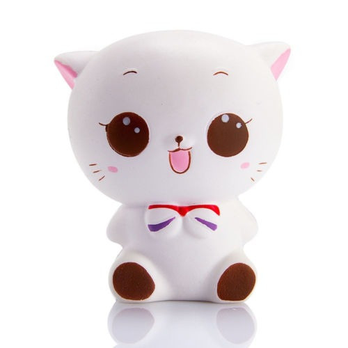 Gato De Jumbo Blanco Blandita Muñeca Crema Perfumada Apriete