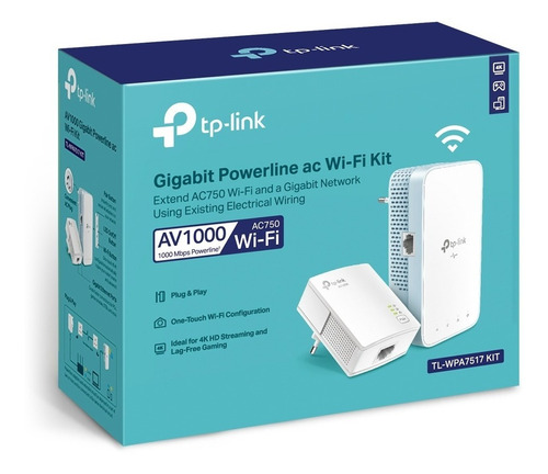 Repetidor Power Line Gigabit Tplink Tl-wpa7517 Kit Dualband