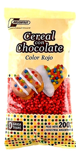 Cereal De Chocolate Rojo Argenfrut X200grs - Cotillón Waf