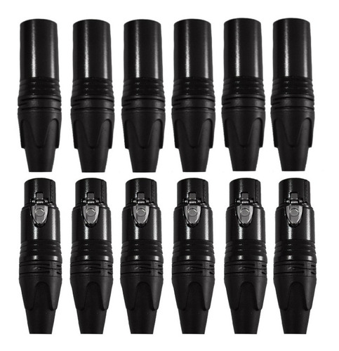 Kit De 6 Conectores Canon Xlr Macho Y 6 Canon Xlr Hembra