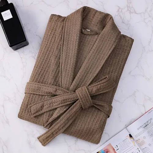 Albornoz Waffle Mujer Verano 100% Algodón Bata Ropa De