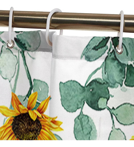 Cortina De Ducha Impermeable De Poliéster Girasol