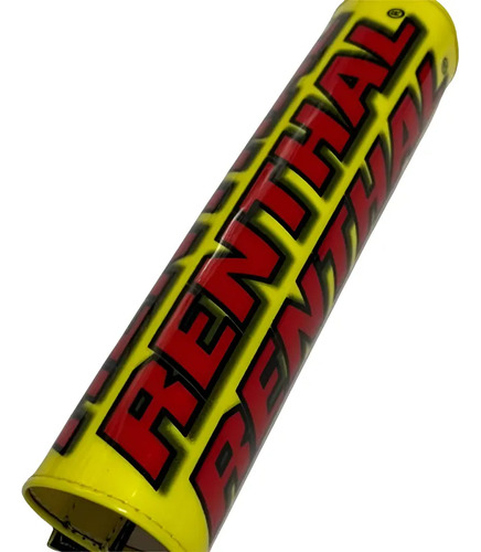 Capa De Guidão Para Protetor De Espuma Crossbar Ren 10 Amarelo Com Escrita Vermelho E Contorno Preto